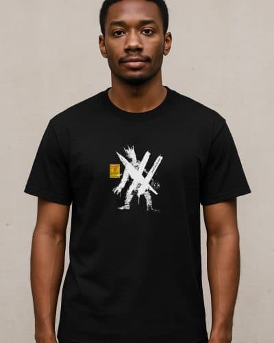 a man in a black shirt